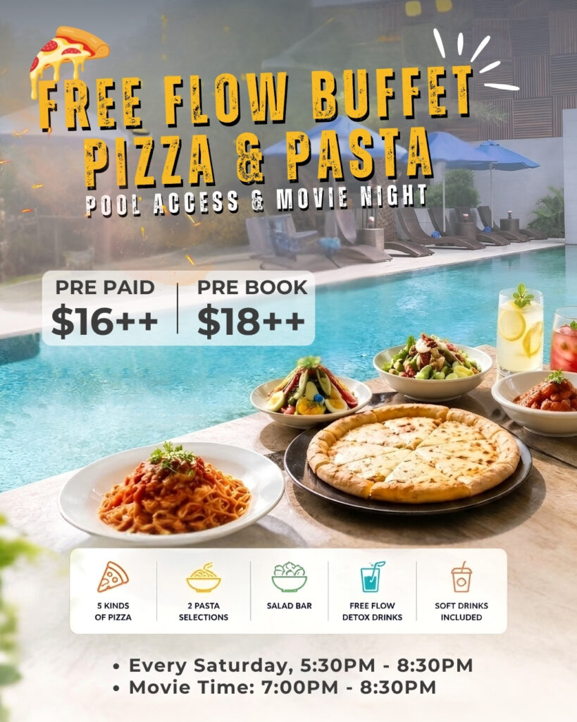 Make your Saturdays extra special with pizza, pasta, and poolside fun!